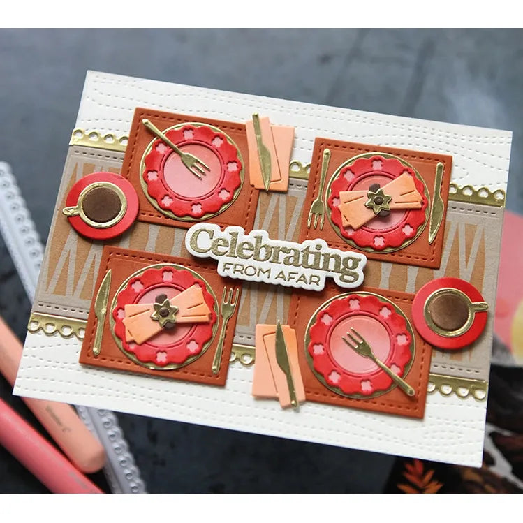 Waffle Flower Grateful Heart Sentiments Clear Stamp and Die Set charming | color-code:ALT02