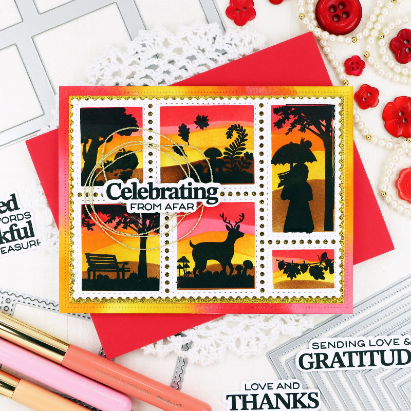 Waffle Flower Grateful Heart Sentiments Clear Stamps 422265 celebrate