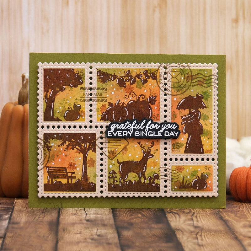 Waffle Flower Grateful Heart Sentiments Matching Dies 422266 autumn