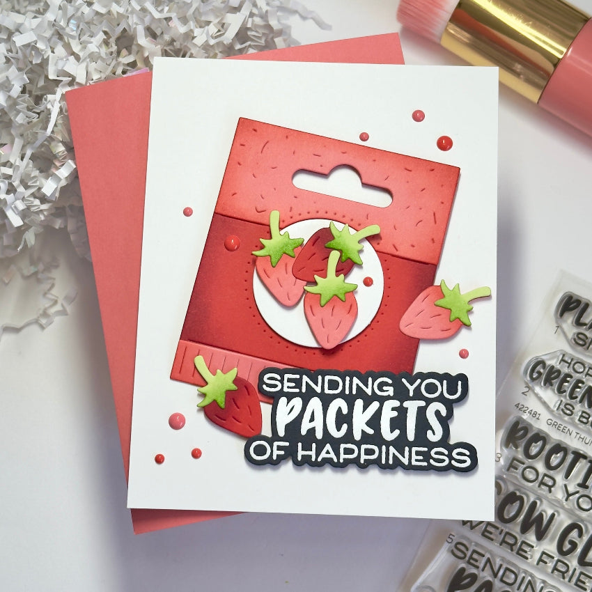 Waffle Flower Green Thumb Sentiments Matching Dies 422482 strawberries