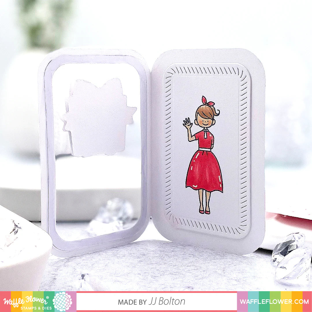 Waffle Flower Hand Delivered Clear Stamps and Die Set WFC941 hello