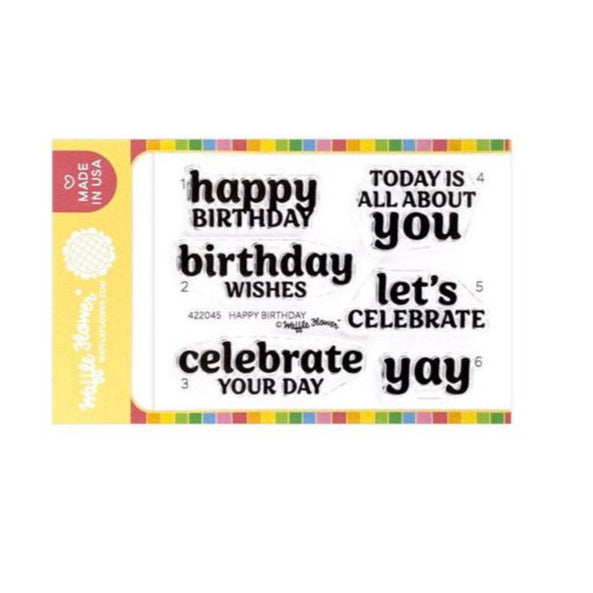 Waffle Flower Happy Birthday Clear Stamps 422045