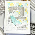 Waffle Flower Happy Birthday Clear Stamps 422045 sewing machine