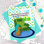 Waffle Flower Happy Chevrons Stencil and Texture Die Set dog