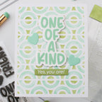 Waffle Flower Happy Circles Panel Die and Stencil Set hearts