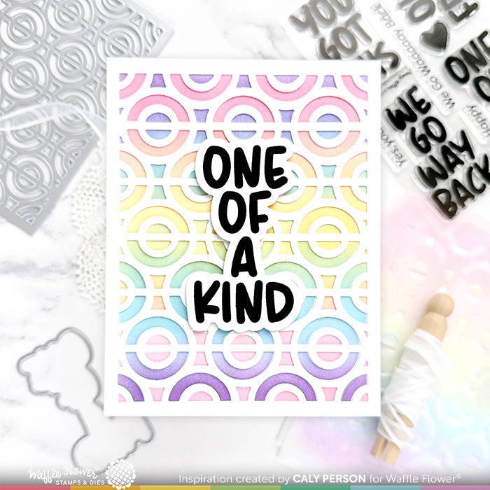 Waffle Flower Happy Circles Panel Die and Stencil Set pastels | color-code:ALT01
