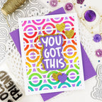 Waffle Flower Happy Circles Panel Die and Stencil Set rainbow