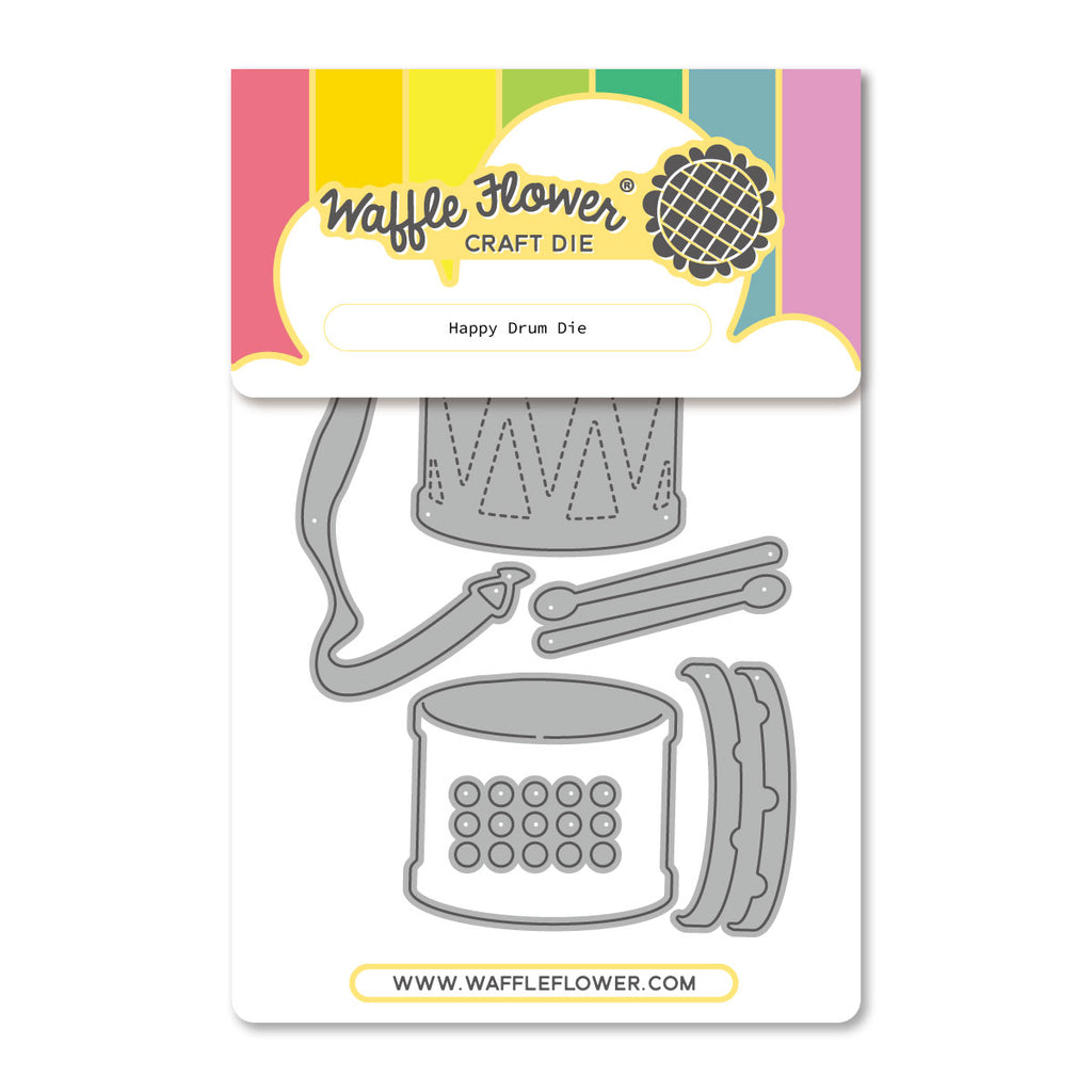 Waffle Flower Happy Drum Dies 422730