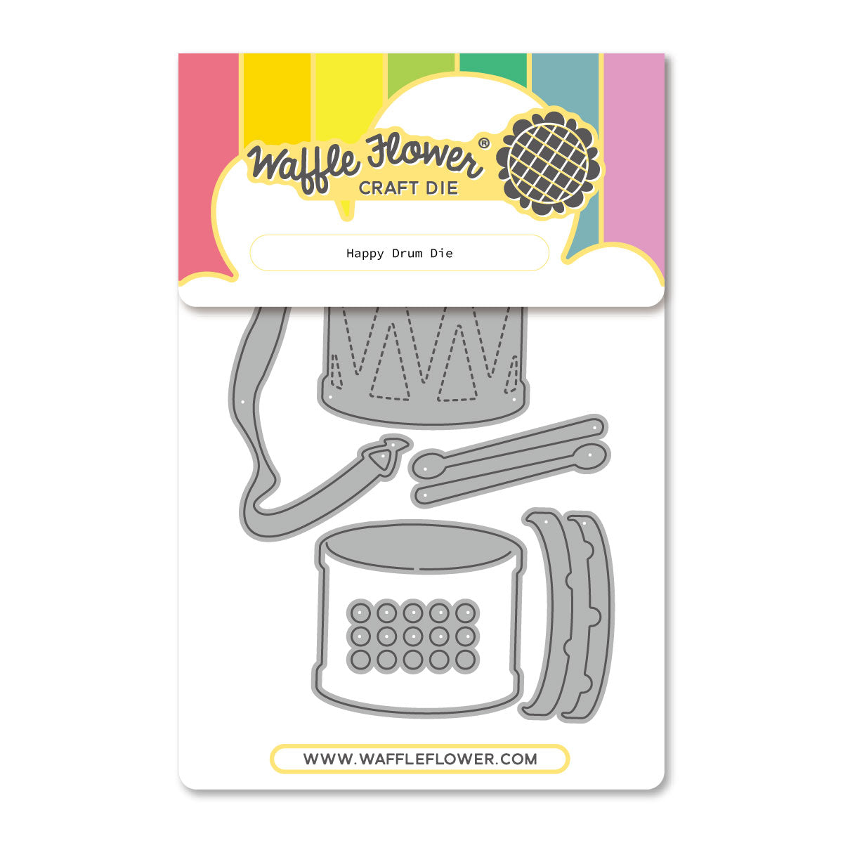 Waffle Flower Happy Drum Dies 422730