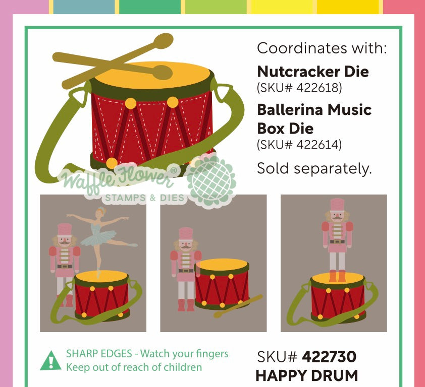 Waffle Flower Happy Drum Dies 422730 guide