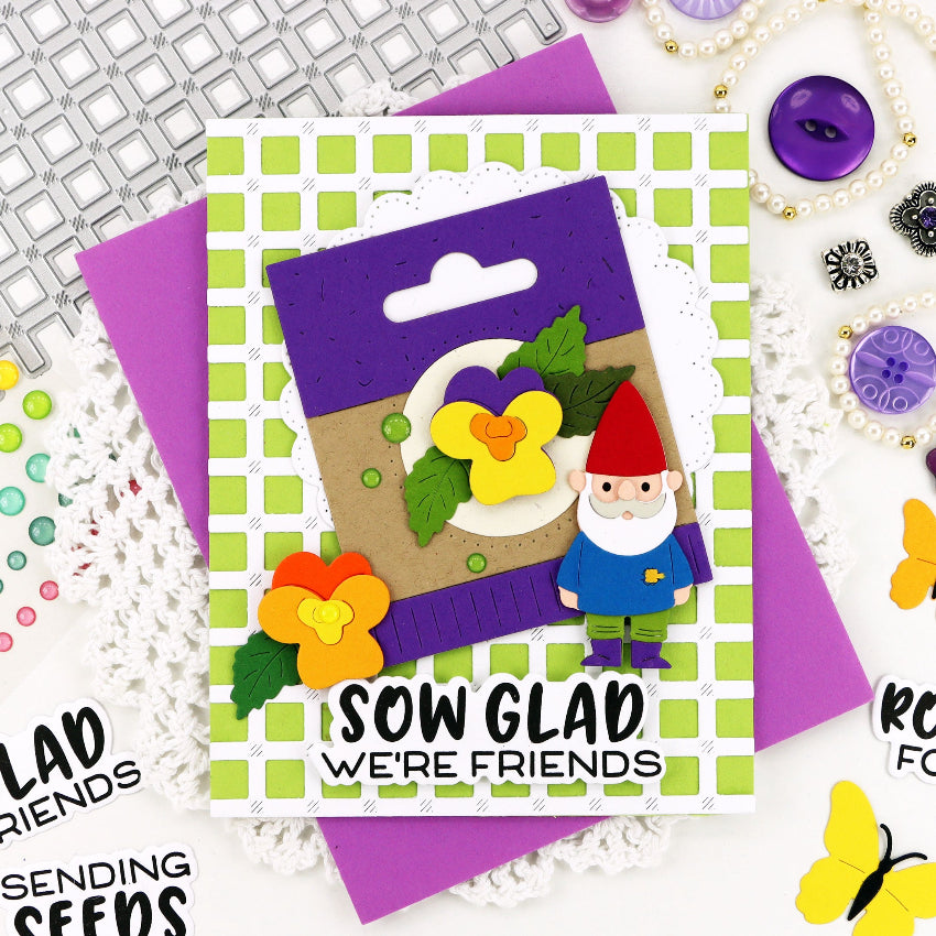 Waffle Flower Happy Gnomes Dies 422487 green squares