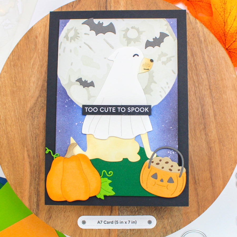 Waffle Flower Happy Haunting Dog Dies 422603 full moon card