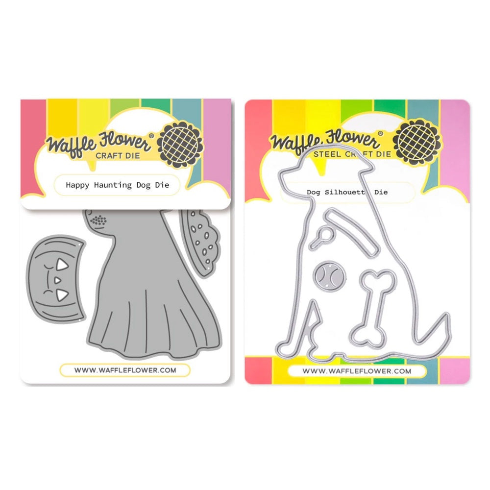 Waffle Flower Happy Haunting Dog and Dog Silhouette Die Set