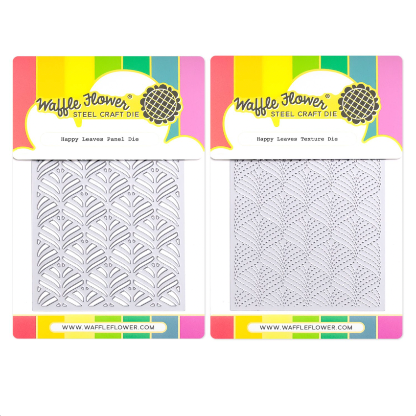 Waffle Flower Happy Leaves Panel and Texture Die Set