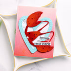 Waffle Flower Happy Lobster Dies 422469 blue heart outline