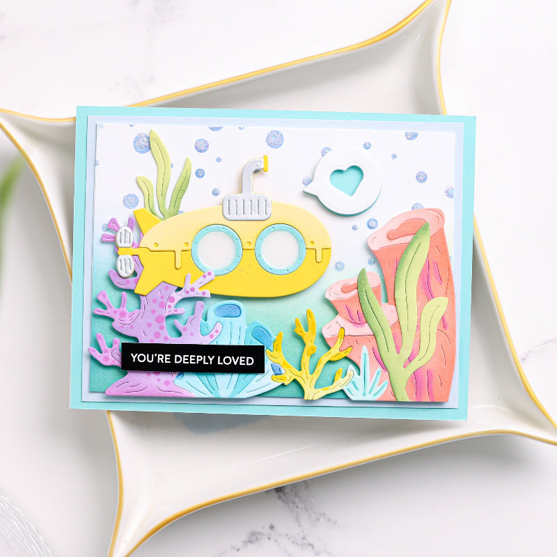 Waffle Flower Happy Submarine Dies 422473 pastel corals