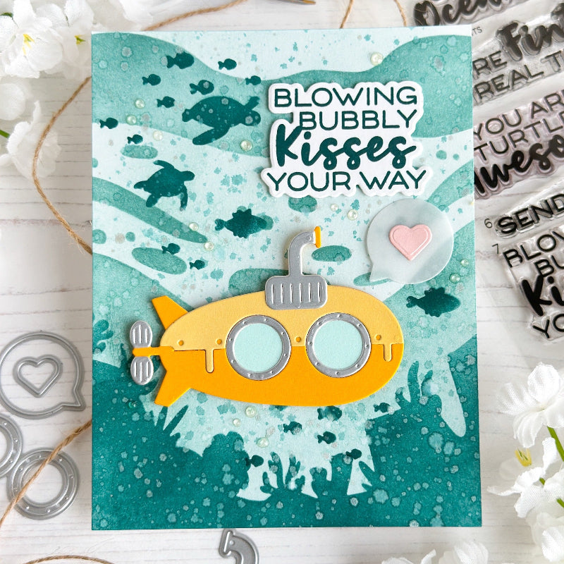 Waffle Flower Happy Submarine Dies 422473 yellow submarine