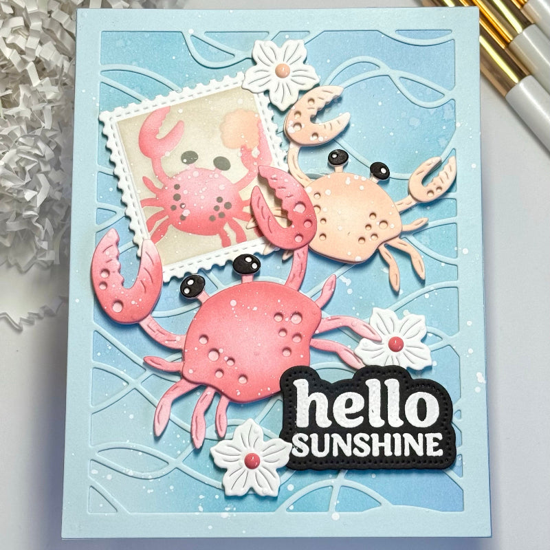 Waffle Flower Hello Sunshine Piercing Matching Dies 422052 crabs