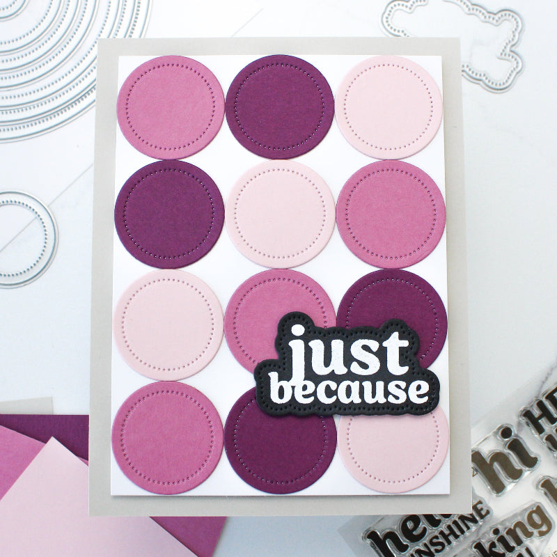Waffle Flower Hello Sunshine Sentiments Claer Stamp and Die Set circles