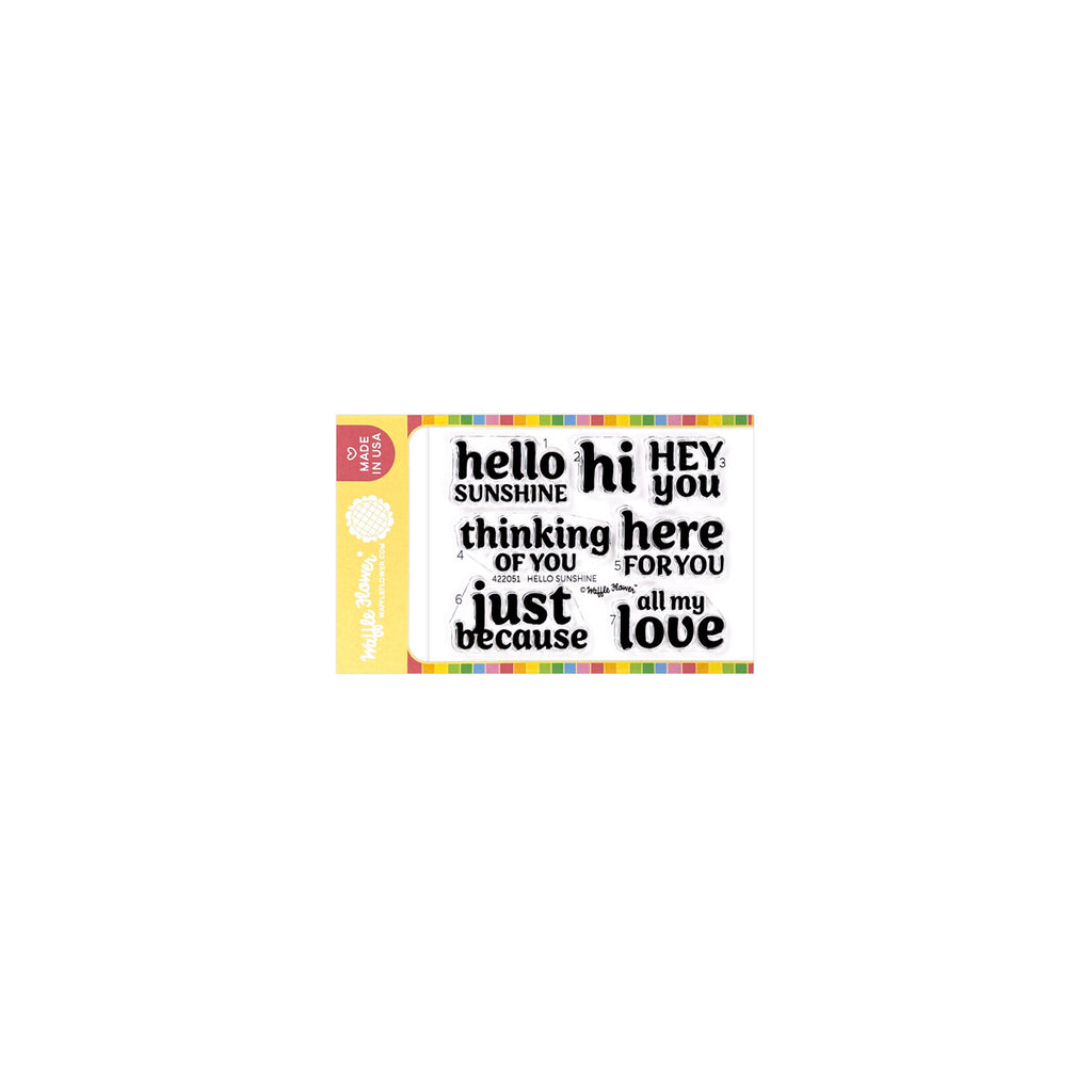 Waffle Flower Hello Sunshine Sentiments Claer Stamp and Die Set product image 1