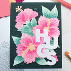 Waffle Flower Hibiscus Cluster Die and Stencil Set hugs
