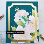 Waffle Flower Hibiscus Cluster Die and Stencil Set sunshine