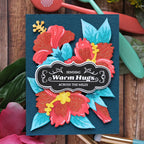 Waffle Flower Hibiscus Cluster Die and Stencil Set warm hugs
