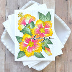 Waffle Flower Hibiscus Cluster Die and Stencil Set yellow