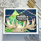 Waffle Flower Holiday Moose Die-n-stencil 422121 tree