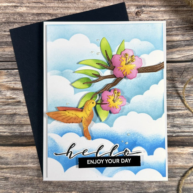 Waffle Flower Hummingbirds Dies 422202 hello