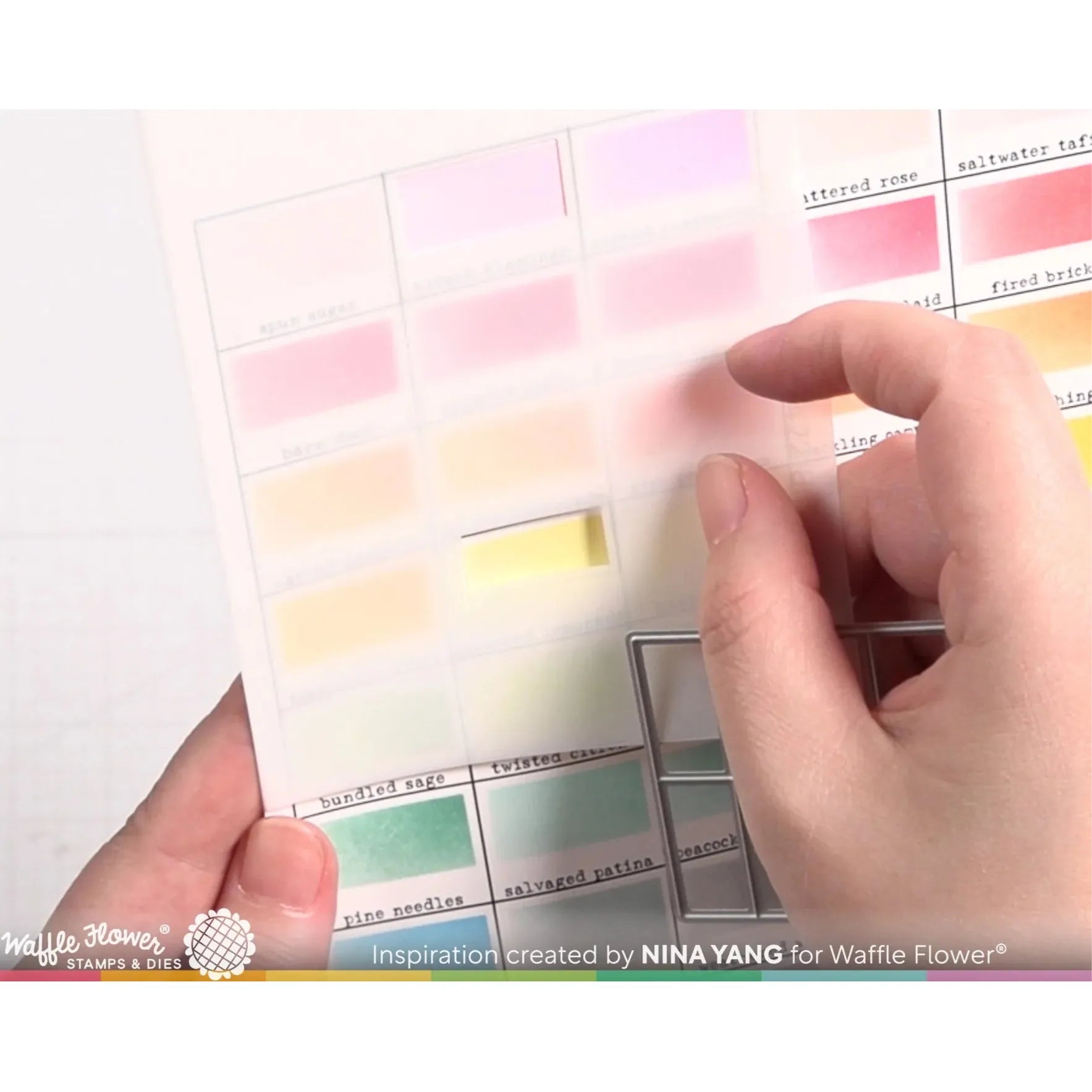 Waffle Flower Ink Swatch 1 x 0.5 Stencil 422189 perfect fit