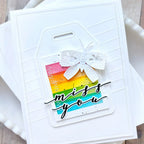 Waffle Flower Ink Swatch Label Die 422182 miss you