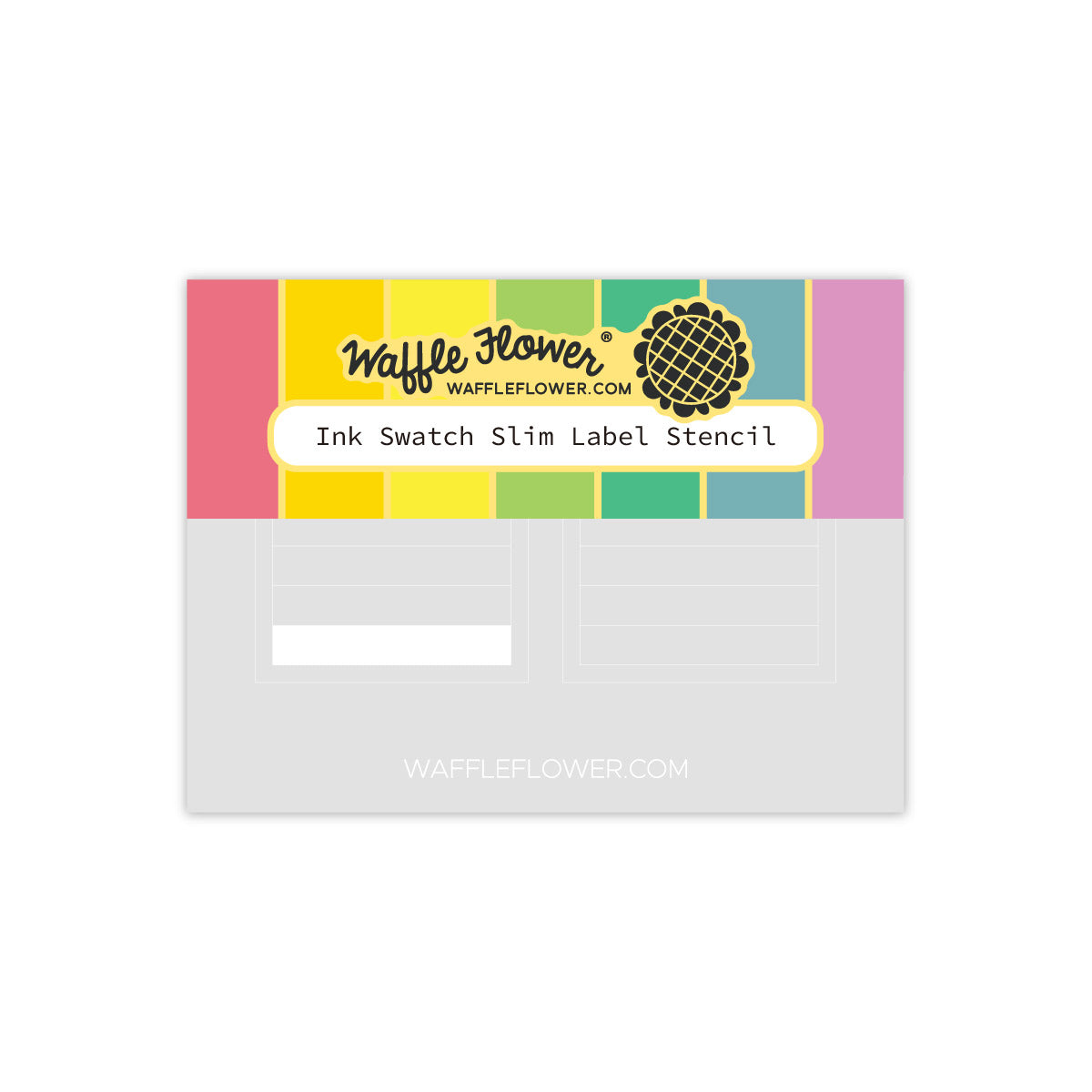 Waffle Flower Ink Swatch Slim Label Die and Stencil Set image 2