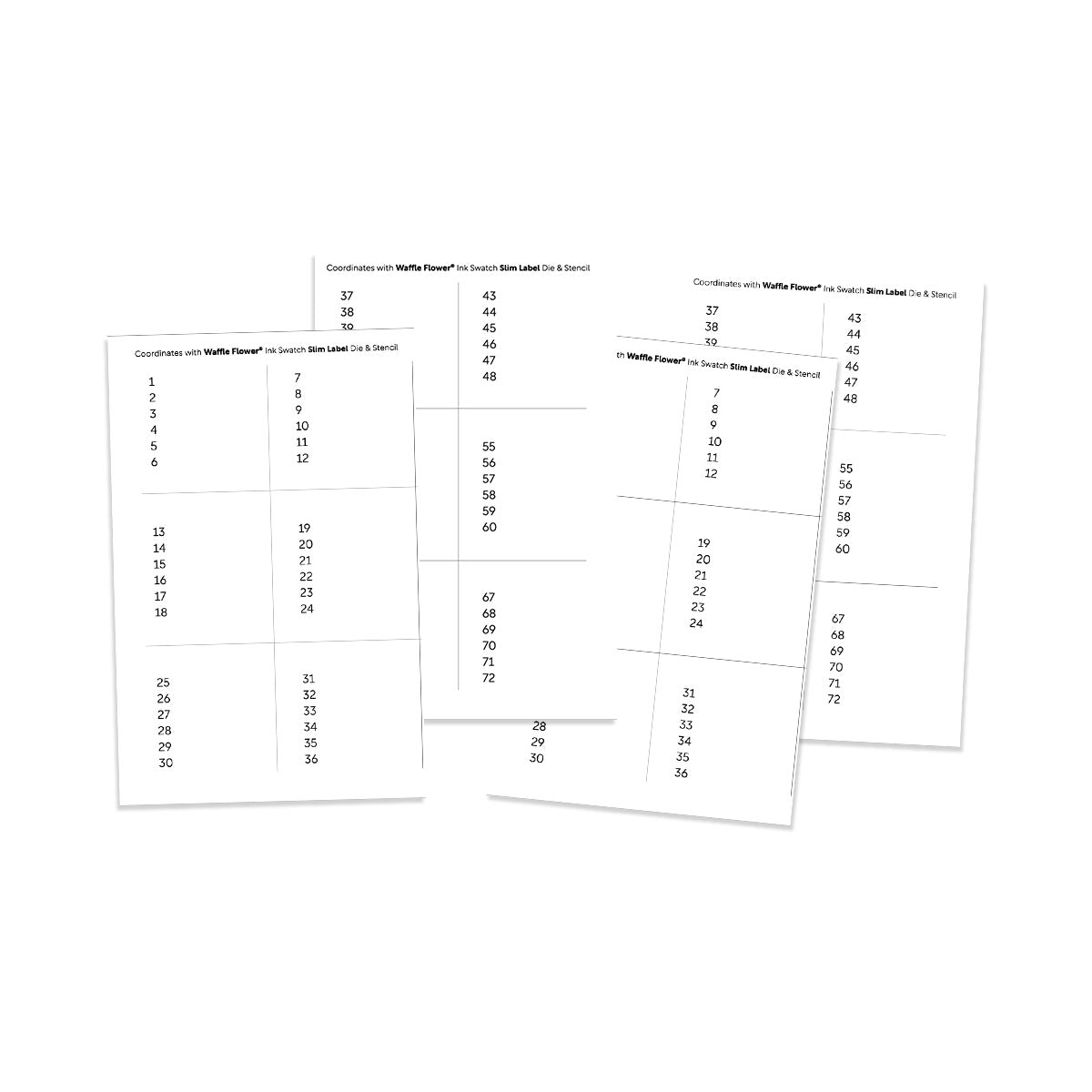 Waffle Flower Ink Swatch Slim Label Printed Number Cardstock wfp2508d 1