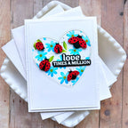 Waffle Flower Inlaid Hearts Detail Clear Stamps 422319 ladybugs