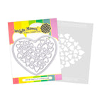 Waffle Flower Inlaid Hearts Die-n-stencil and Inlaid Hearts Detail Clear Stamp Set image 1