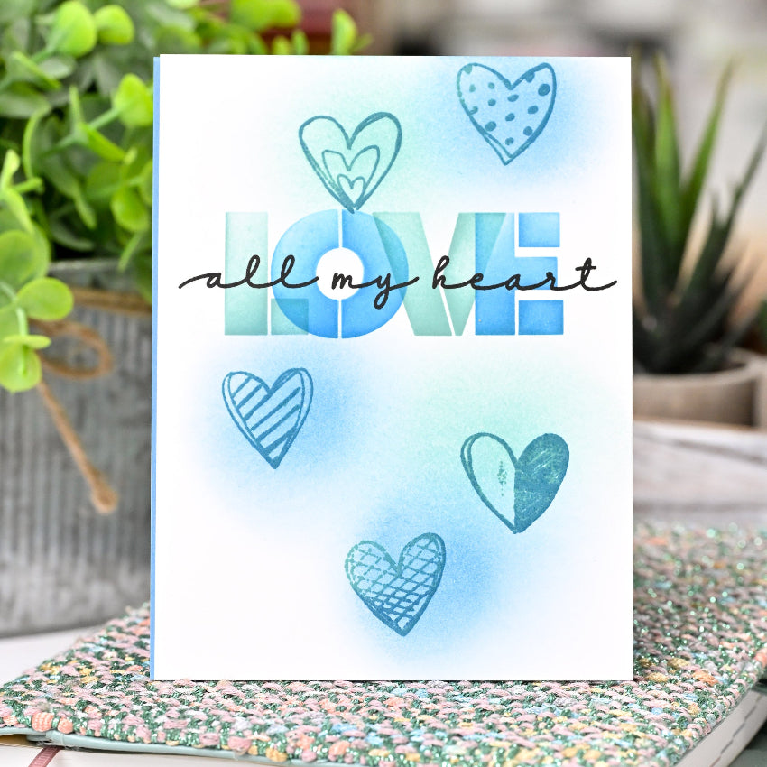 Waffle Flower Inside Accents Hearts Clear Stamps 422315 hearts