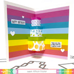 Waffle Flower Inside Sentiments Birthday Clear Stamps 421393 rainbow