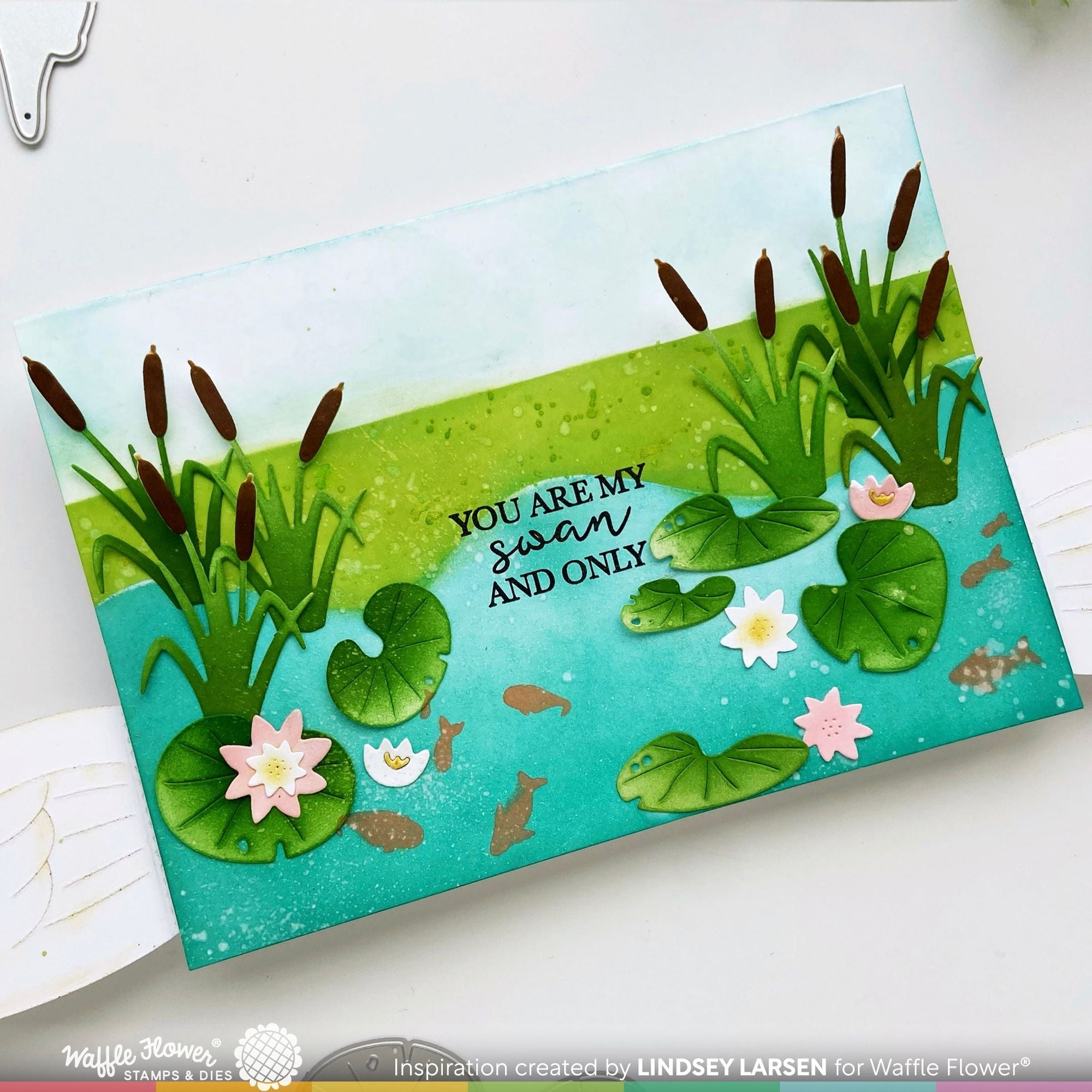 Waffle Flower Intertwined Swans Dies 421898 cattails