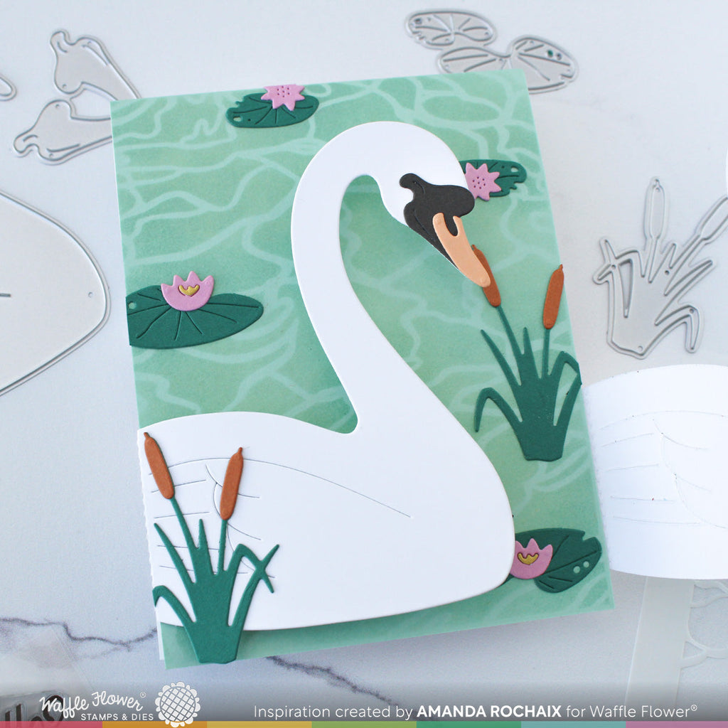 Waffle Flower Intertwined Swans Dies 421898 pond