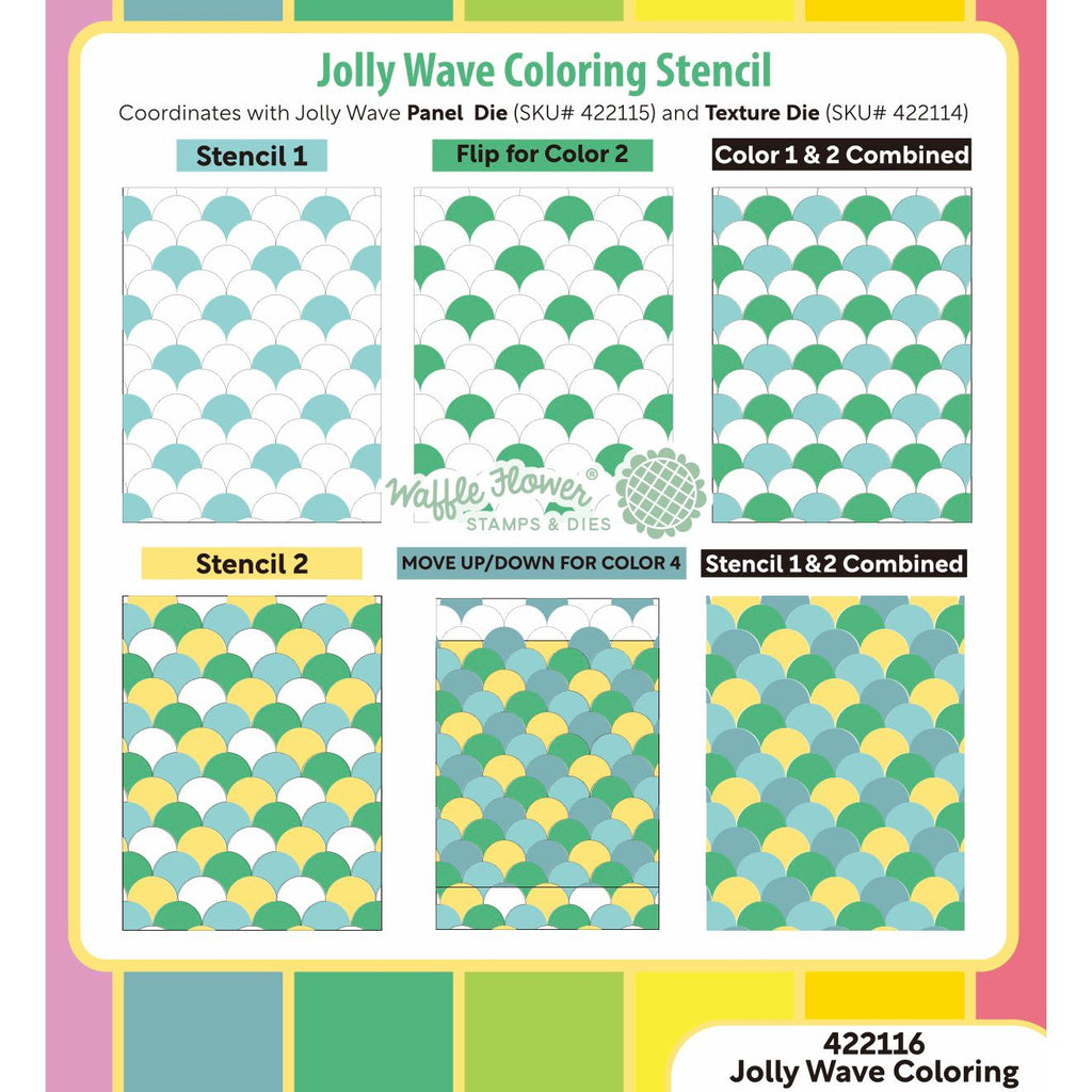 Waffle Flower Jolly Wave Coloring Stencils 422116 coloring guide