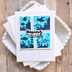 Waffle Flower Jolly Wave Texture Die Panel Die and Stencil Set blue bubbles