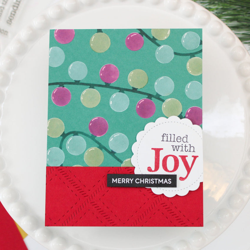 Waffle Flower Joy Sentiments Clear Stamps 422739 merry christmas card