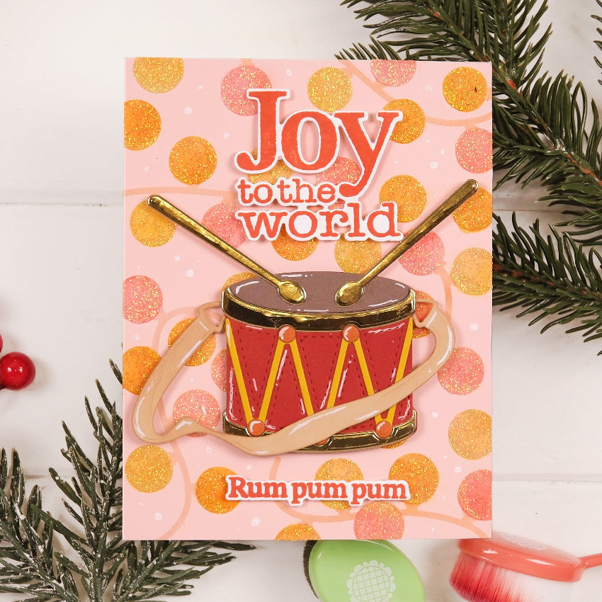 Waffle Flower Joy Sentiments Matching Dies 422740 glitter ornaments card