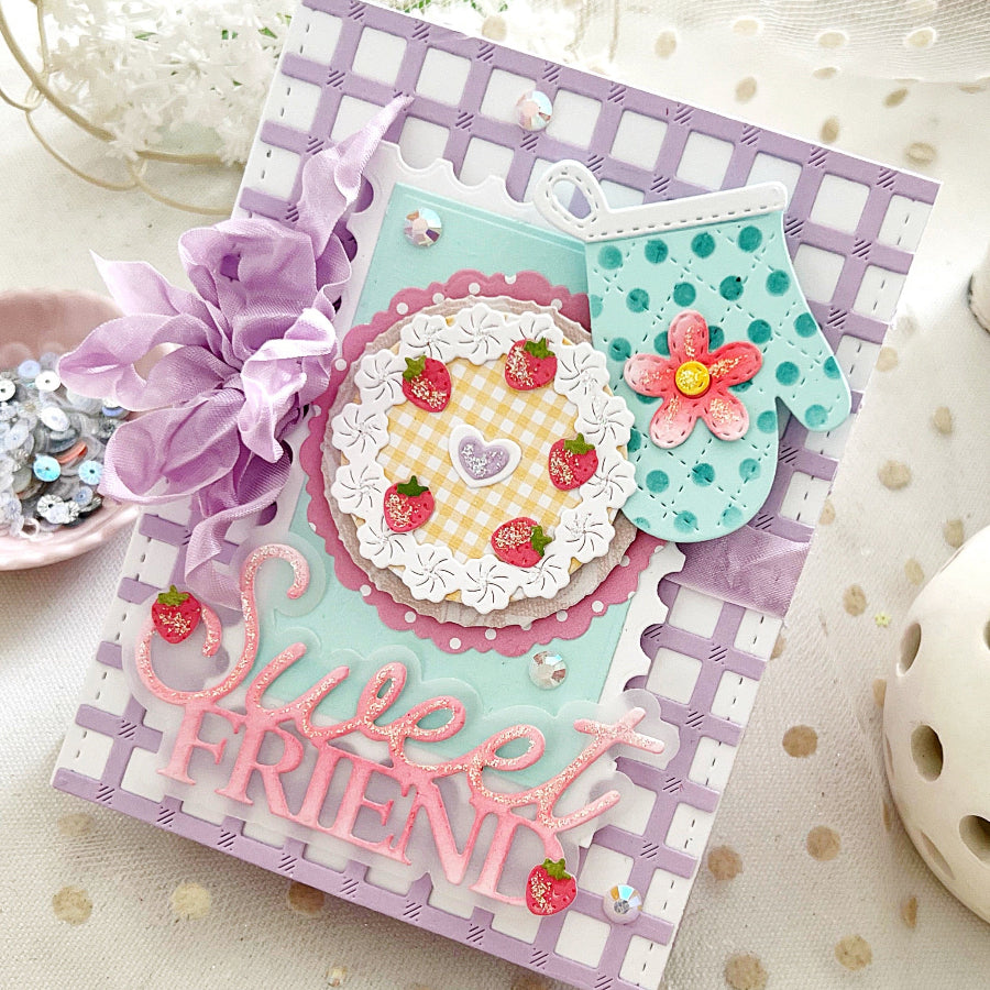 Waffle Flower Just Mitts Coloring Stencils 422305 purple bow