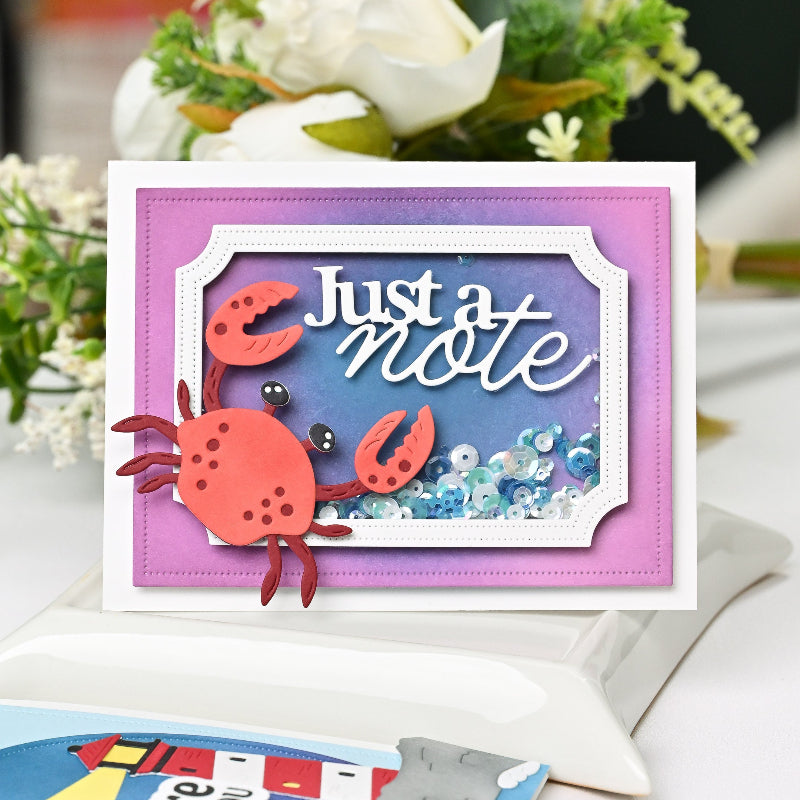 Waffle Flower Just a Note Word Dies 422041 shaker