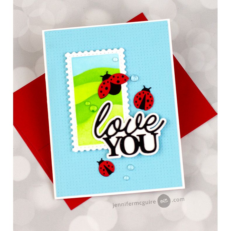 Waffle Flower Ladybug Dies 422304 blue background