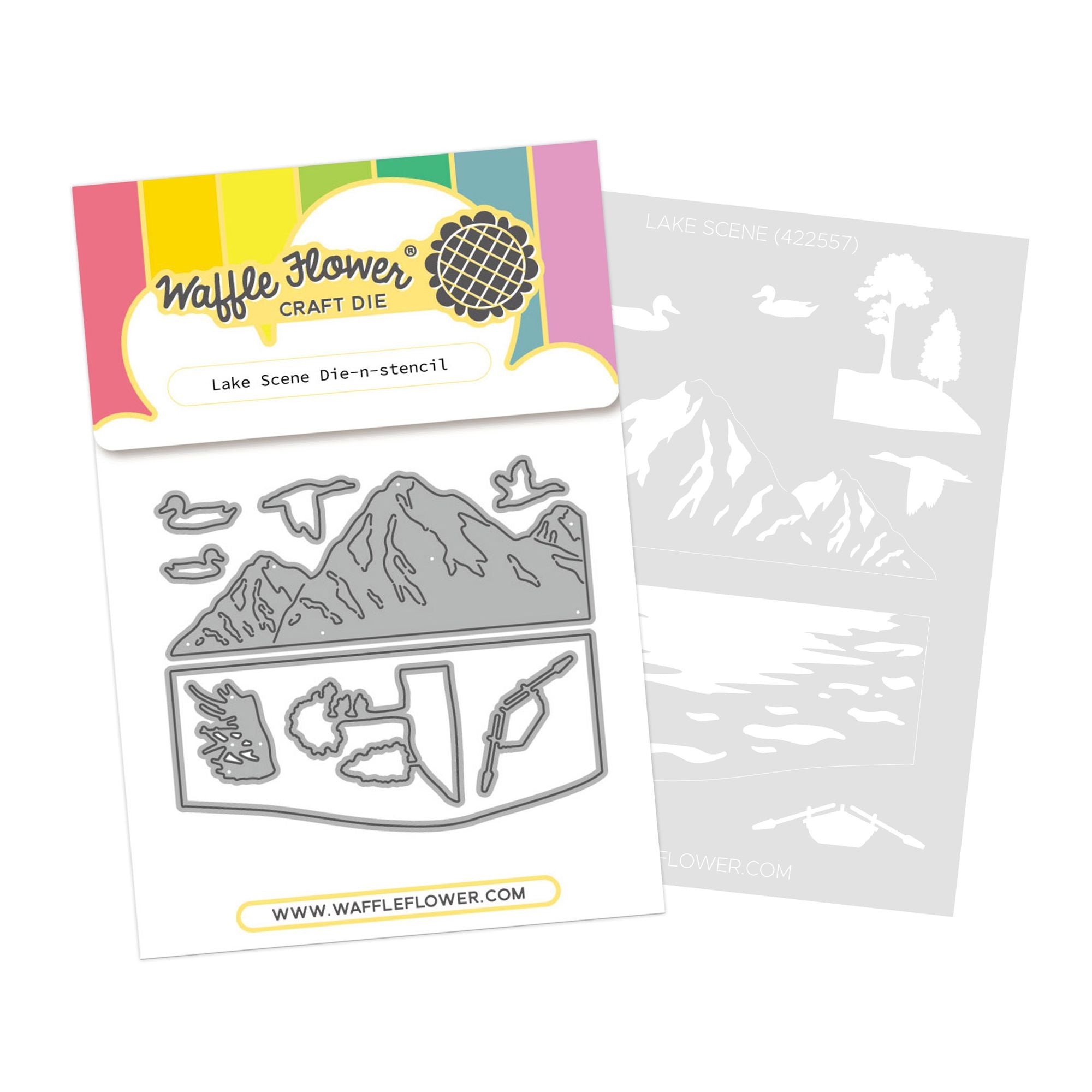 Waffle Flower Lake Scene Die-n-stencil 422557