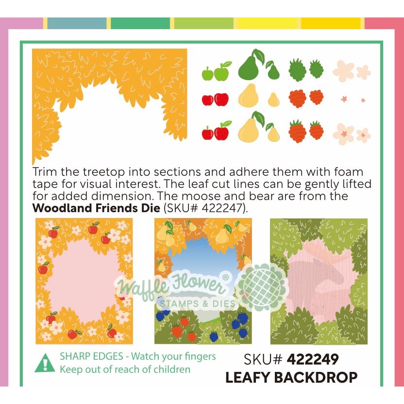 Waffle Flower Leafy Backdrop Die 422249 layering guide