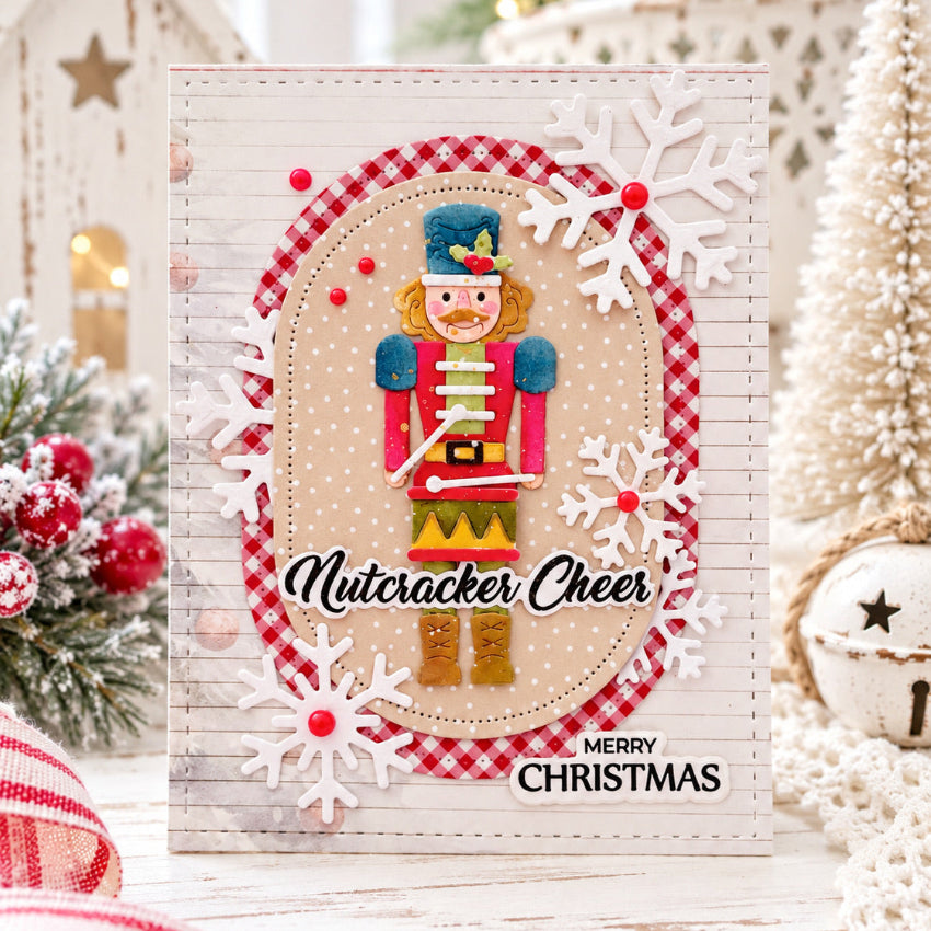 Waffle Flower Little Drum Dies 422746 merry christmas card